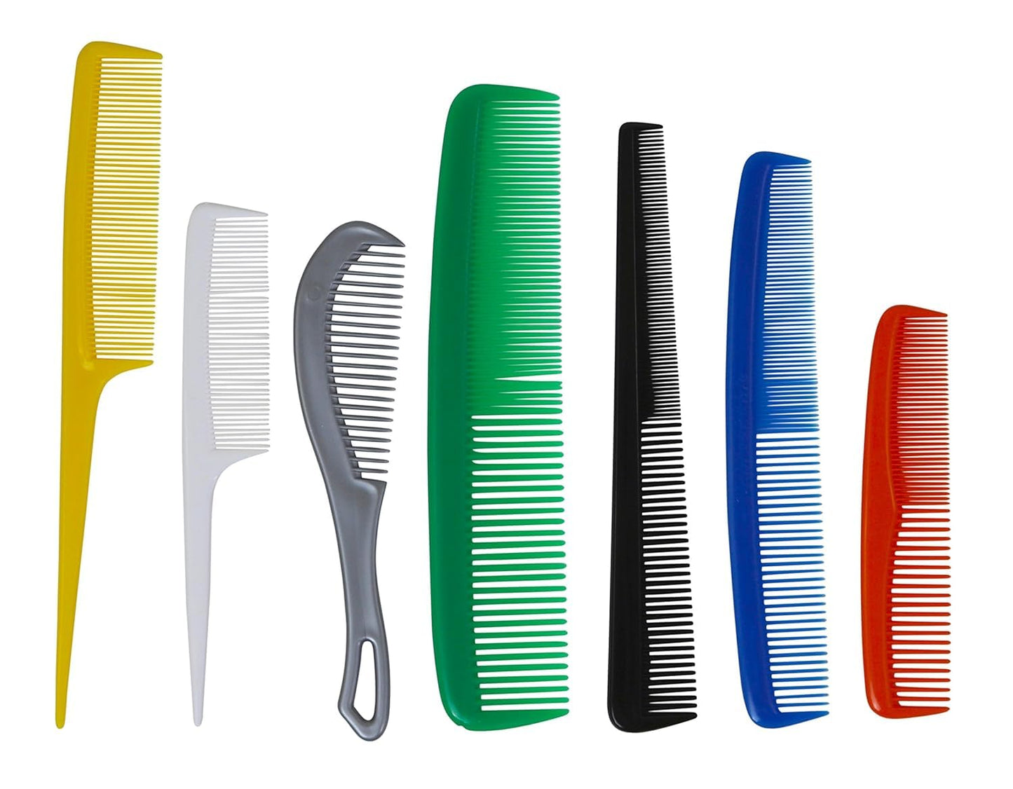 American Comb Hair Combs Set, 15 Pieces, Multiple Colors, Made in USA