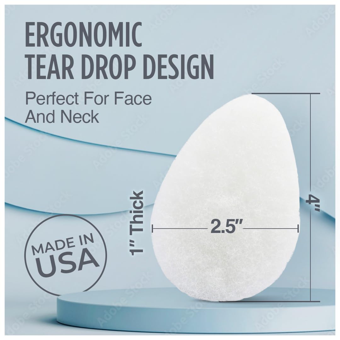 HartFelt Regular Exfoliating Facial Sponge for Face - Daily Cleansing Face Scrubber - Buf Dirt Away with Puf Styled Reusable Face Pads for Removing Makeup, Dirt, and Dead Skin - Made in USA