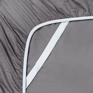 Royal Hotel Bedding Low Profile Sheets Made in USA - 250-Thread-Count 3pc Twin Bed Sheet Set 100% Cotton, Sateen Solid, Low Profile Fitted Sheet, Twin Gray Sheet Set