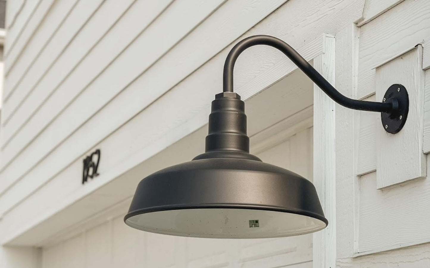 Steel Lighting Co. Gardena Barn Light | Outdoor Wall Mounted | 16" Dome | 16" Gooseneck | Farmhouse Light Made in America
