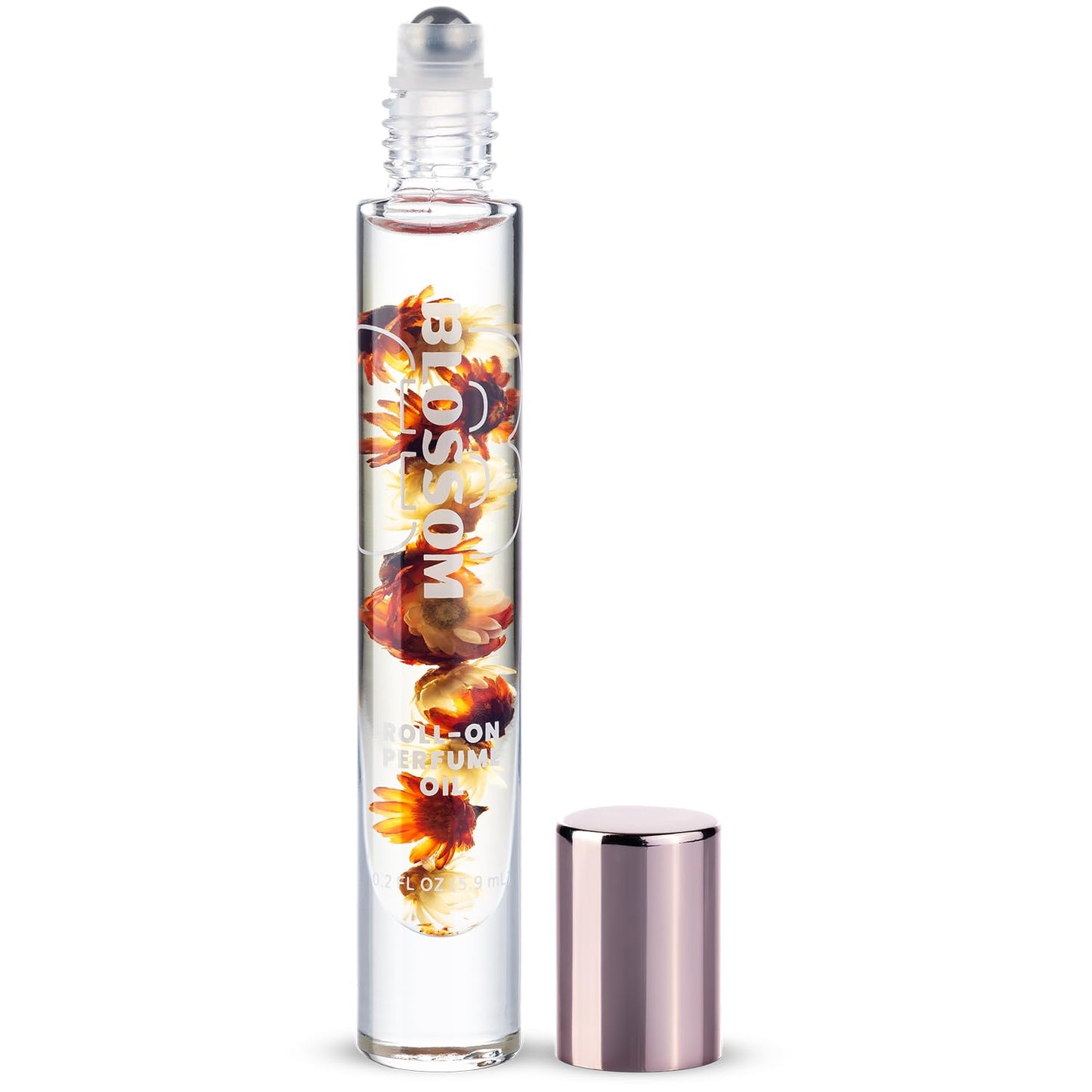 Blossom Roll on Perfume for Women Alcohol Free Gourmand Rollerball Perfume Oil with Essential Oils, Infused with Real Flowers, Made in USA, 0.20oz, (Honey, Vanilla Caramel, Sugar) Honey Crème Brulee
