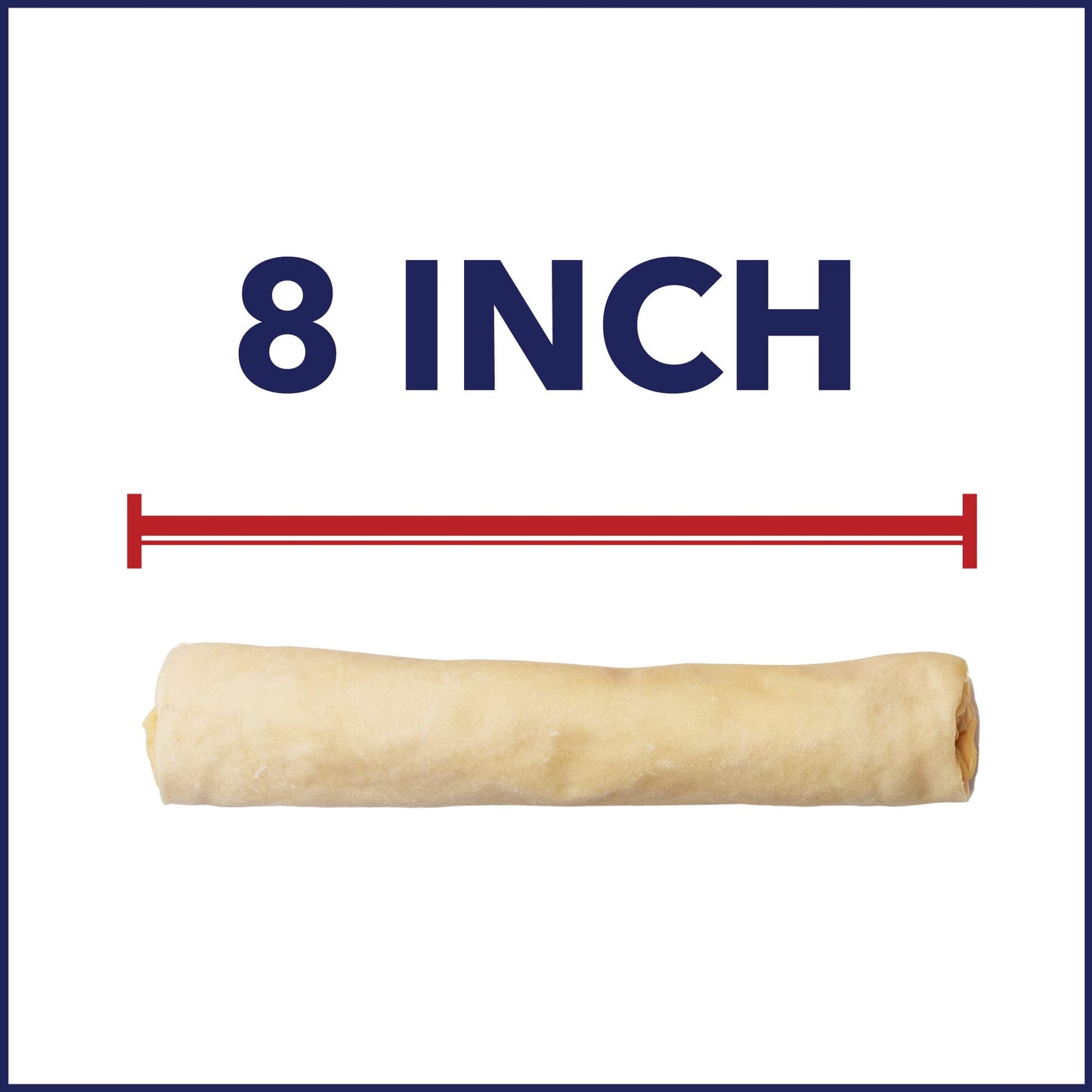 Pet Factory 100% Made in USA Beefhide 8" Rolls Dog Chew Treats - Natural Flavor, 15 Count/1 Pack