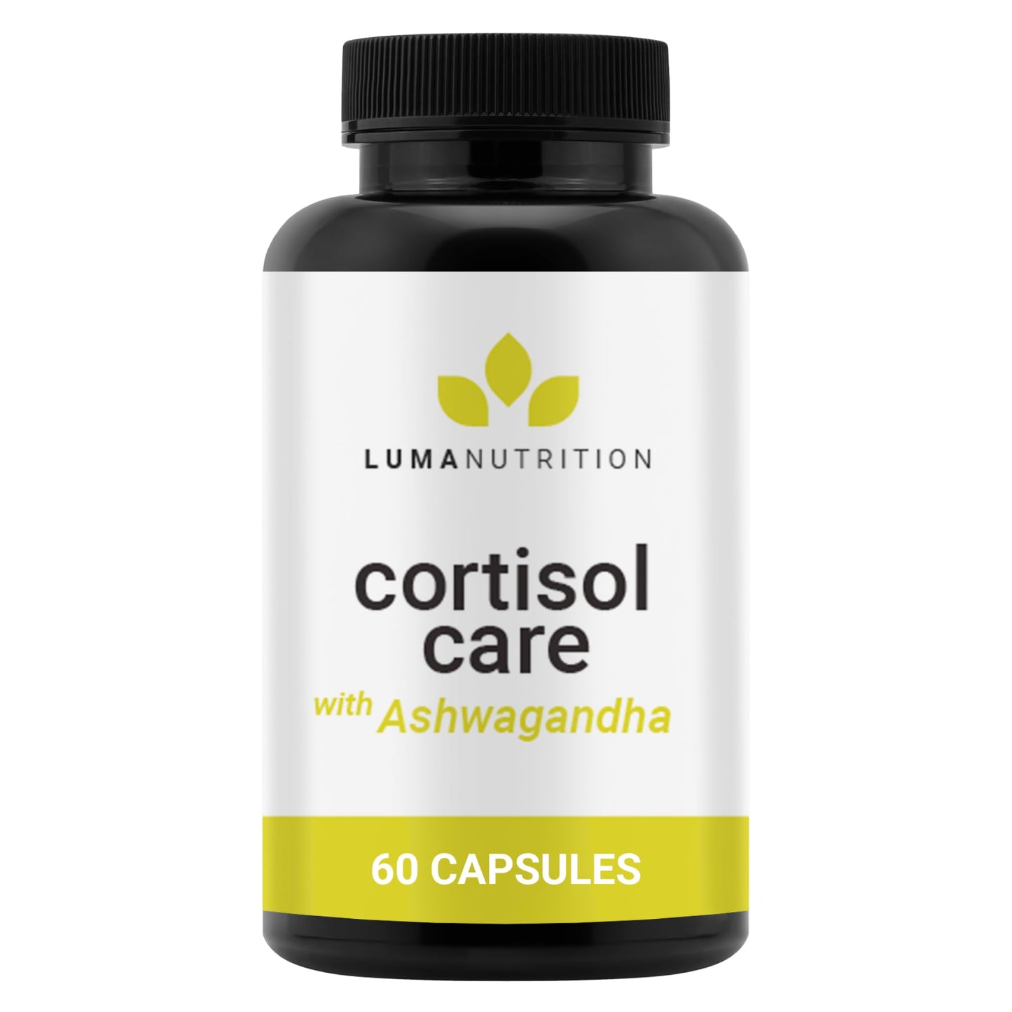 Luma Nutrition Cortisol Reducer and Manager - Ashwagandha + L-Theanine - Cortisol Supplements for Women and Men - Stress Relief, Restful Sleep, Detox, Lower and Control - 60 Capsules