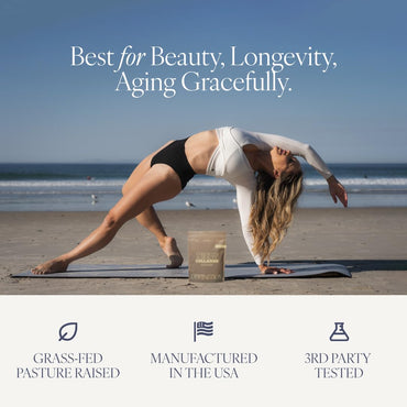 Collagen Powder for Women, Beauty Blend with Vitamin C, Biotin & Hyaluronic Acid, Supports Hair, Skin & Nails, 20 Servings, Grass-Fed Bovine, Chocolate