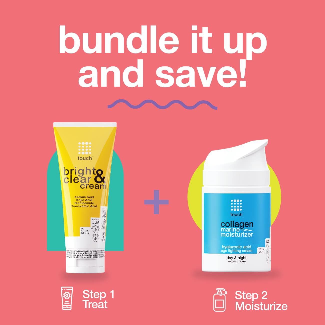 TOUCH Radiance Cream with Niacinamide, Kojic Acid, Tranexamic Acid & Azelaic Acid – Brightening Face Cream for Uneven Skin Tone – 2 oz