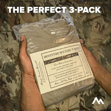 Pinnacle Mercantile Moisture-Wicking Crew Neck T-Shirt Made in USA Tan 499 100% Polyester Undershirt Multipack for Military, Airsoft, Tactical, Survival Exact US Military Specs