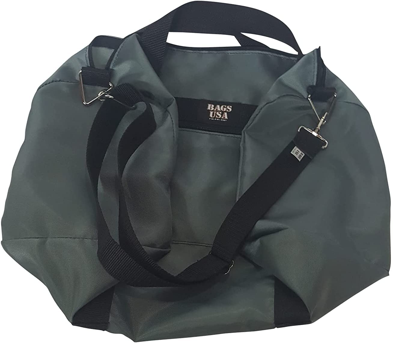 Sport Gym Or Travel Bag With Side Pocket For Keys, Wallet Or Cellphone Made In USA. (Gray)