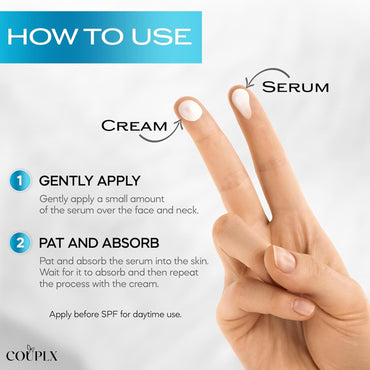 2-Pack 2-in-1 Collagen Booster, Retinol & Hyaluronic Acid Cream & Serum, Anti-Aging, Lifting Skin-Tightening Moisturizer for Men & Women, Neck and Décolleté, Made in USA Daily Moisturizer Face Cream