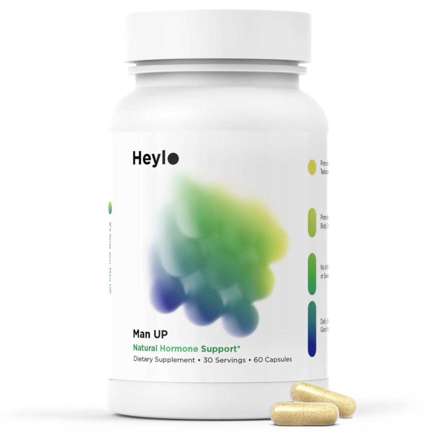 Heylo Man UP Men’s Vitality Supplement with Ashwagandha, Shilajit, Zinc, Tongkat Ali, DIM, Quercetin & BioPerine – Supports Energy, Hormone Balance & Stress – 60 Capsules