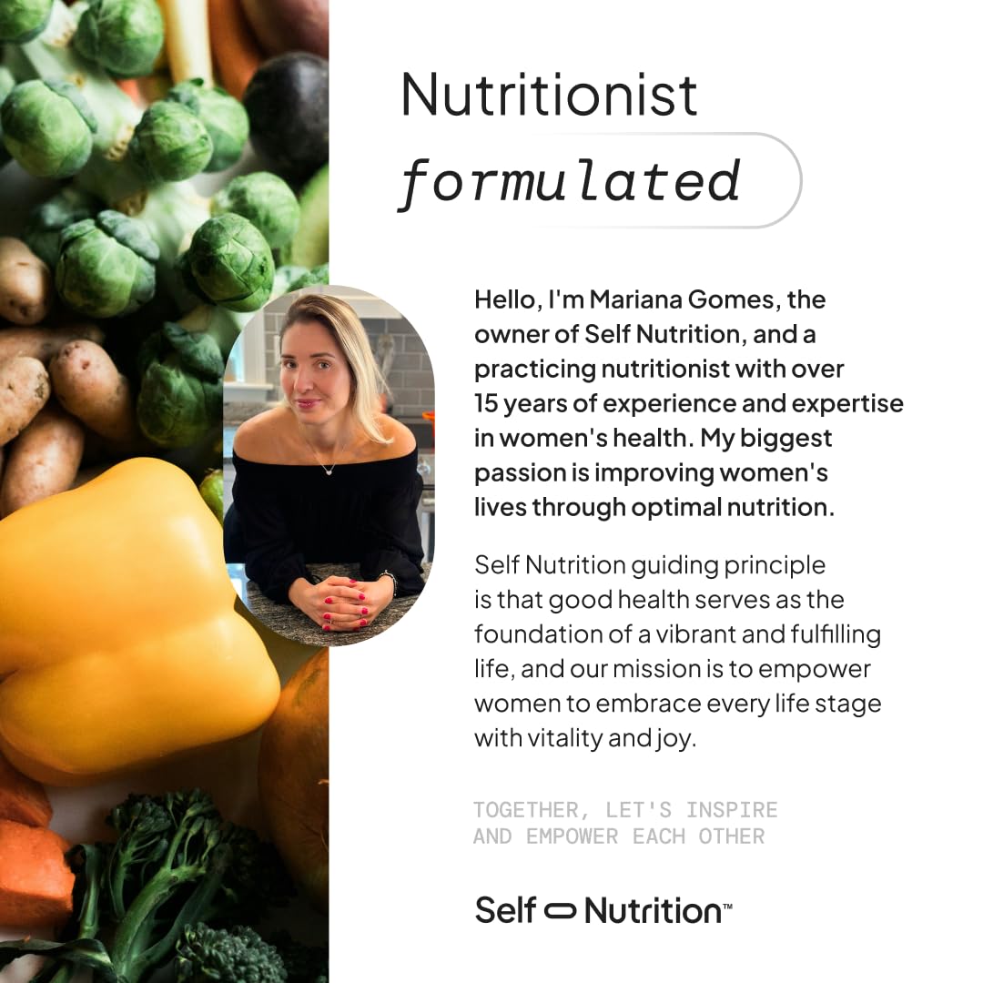 SELF NUTRITION Healthy Aging Supplement for Women - Resveratrol, NAD, Collagen Booster, Biotin, Hyaluronic Acid & More. Cellular Health, Beauty, Longevity - USA, Vegan, 60 Capsules.
