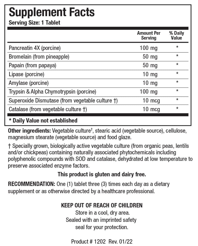 Biotics Research Intenzyme Forte™ Proteolytic Pancreatic Enzymes, Pancreatin, Bromelain, Papain, Lipase, Amylase–Supplement Supports Healthy Protein Digestion–Immune & Circulatory Function 500 Tablets