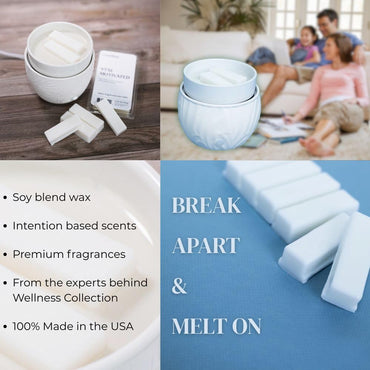 Carolina Calm The Senses Scented Wellness Wax Melts, Wax Melt Warmer Cubes, Long Lasting Scented Wax Warmer Cubes, 4 Pack, 6 Cubes Each - Made in The USA