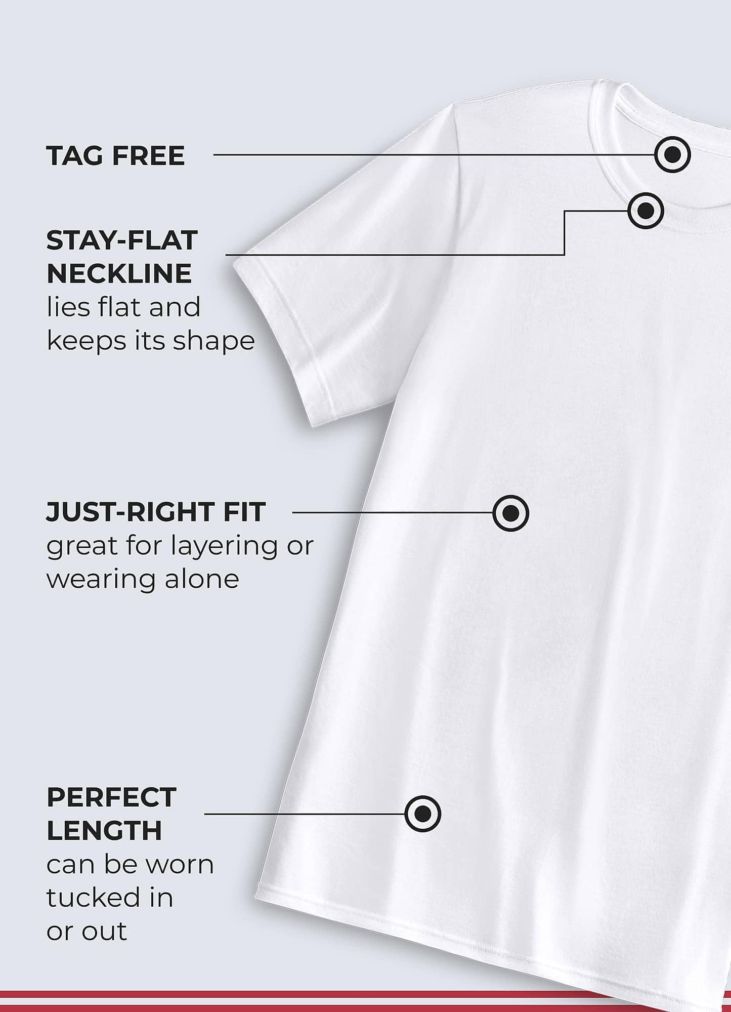 Jockey Men's Undershirt Made in America 100% Cotton Crew Neck T-Shirt - 2 Pack, White, M