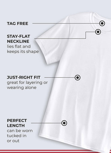 Jockey Men's Undershirt Made in America 100% Cotton Crew Neck T-Shirt - 2 Pack, White, M