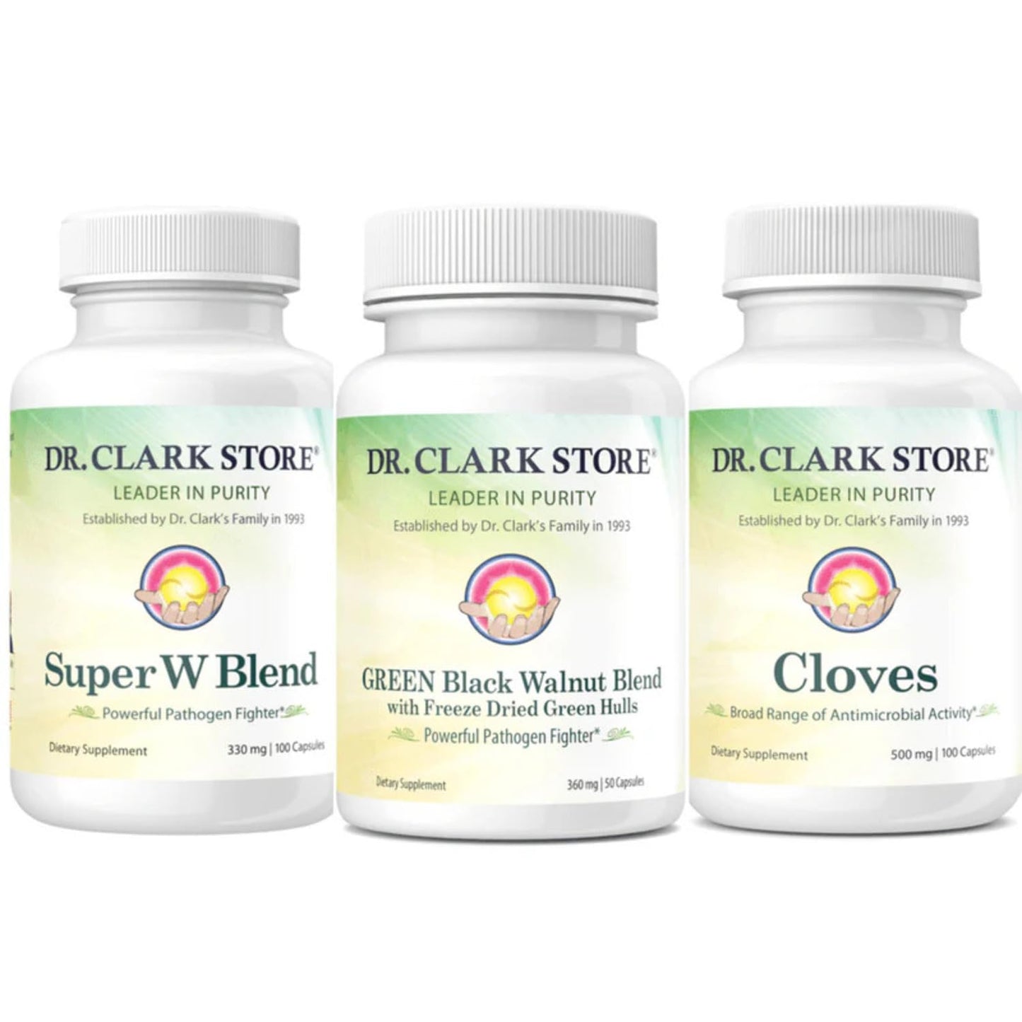Dr Clark Store Intestine Support & Cleanse Kit - with Freeze-Dried Green Black Walnut Hulls, Wormwood, and Cloves-Helps Maintain Optimum Intestinal Function