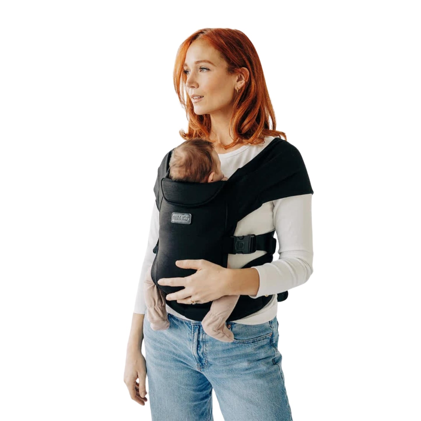 Tushbaby Pearl Newborn Carrier – Ergonomic Wrap for Newborns 8-20 lbs – Hands-Free Baby Carrier with Storage, Bottle Holder & Wipe Attachment – Soft, Breathable Fabric & Adjustable Fit – Easy On/Off