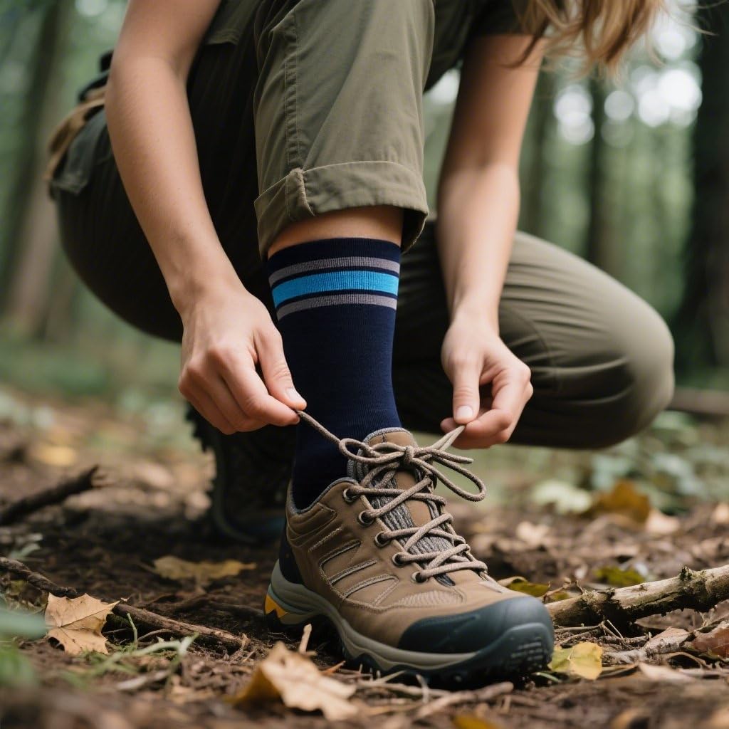 SAMSOX 2-Pair Merino Wool Hiking Socks, Total Eclipse (Nevada)