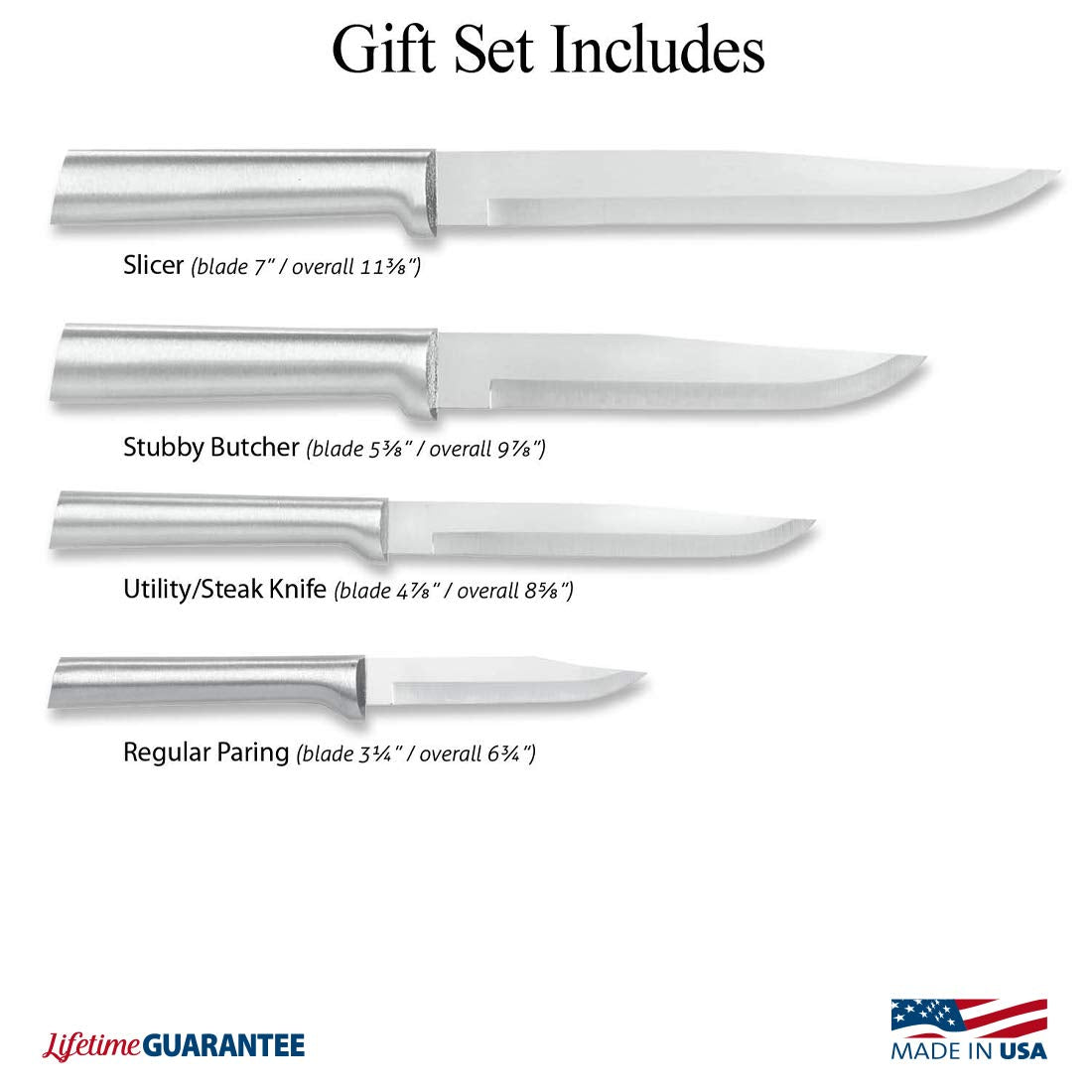 Rada Cutlery 4-Piece Wedding Register Knife Gift Set, Made in USA