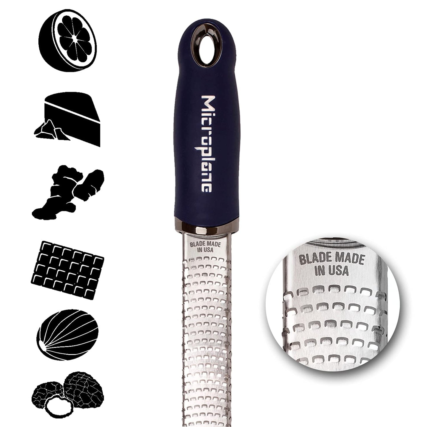 Microplane Premium Citrus Zester and Parmesan Grater (Dark Blue) - Blade Made in the USA