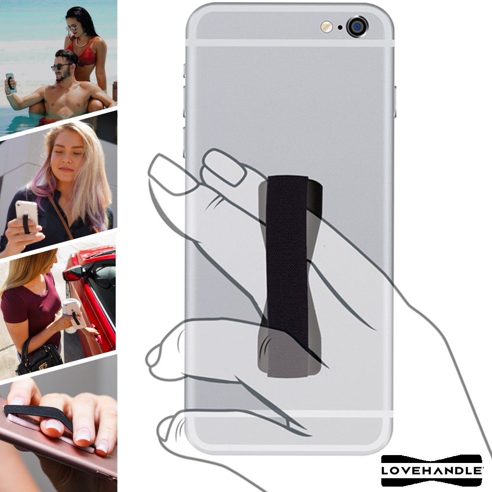 LOVEHANDLE Phone Grip - Universal Phone Strap and Phone Grips for Back of Phone - Convenient Cell Phone Holder for Hand That Fits Most Smartphones and Mini Tablets - Made in The USA