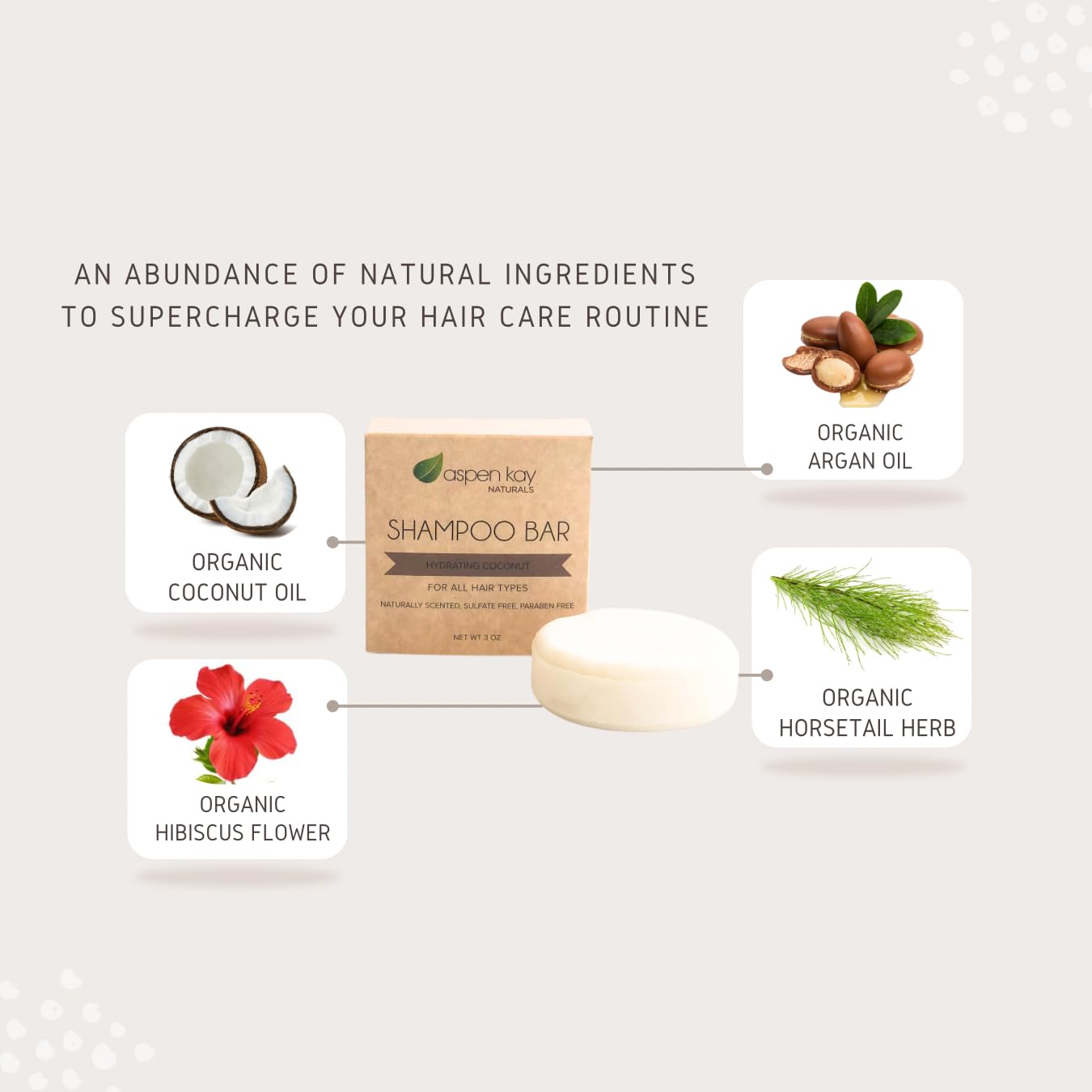 Coconut & Argan Oil Shampoo Bar, Deep Moisturizing for Dry Damaged Hair. Hydrating & Nourishing Solid Shampoo for Curly, Coily & Color Treated Hair, Vegan & Sulfate Free, USA Made. 3 oz.