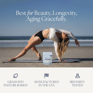 Collagen Powder for Women, Beauty Blend with Vitamin C, Biotin & Hyaluronic Acid, Supports Hair, Skin & Nails, 20 Servings, Grass-Fed Bovine, Unflavored