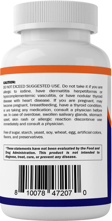 Vitamatic Potassium Iodide 65 mg per Serving - 60 Tablets - Thyroid Support - KI Pills (60 Count (Pack of 2))
