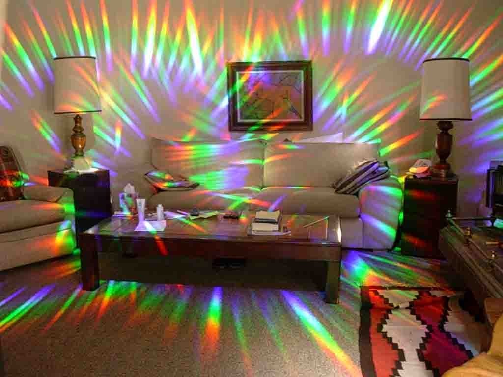 Rainbow Symphony- Rainbow Window Suncatcher, Axicon Prism Pattern, with Bonus Rainbow on Board Sun Catcher, Made in USA