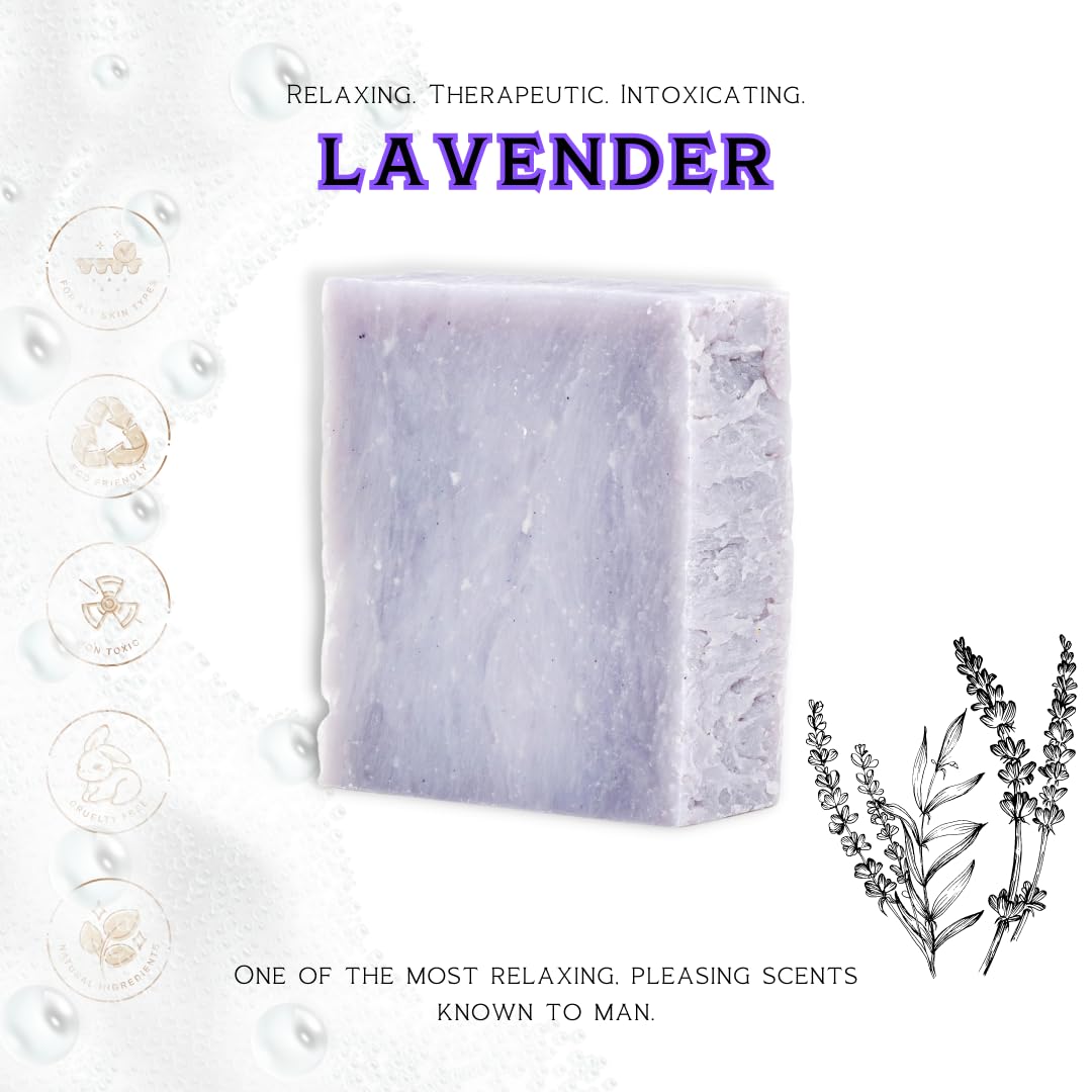 ILS Soap co - Lavender All Natural Bar Soap for All Skin Types - Plant Based, Cold Process and Handmade in the USA (single bar)