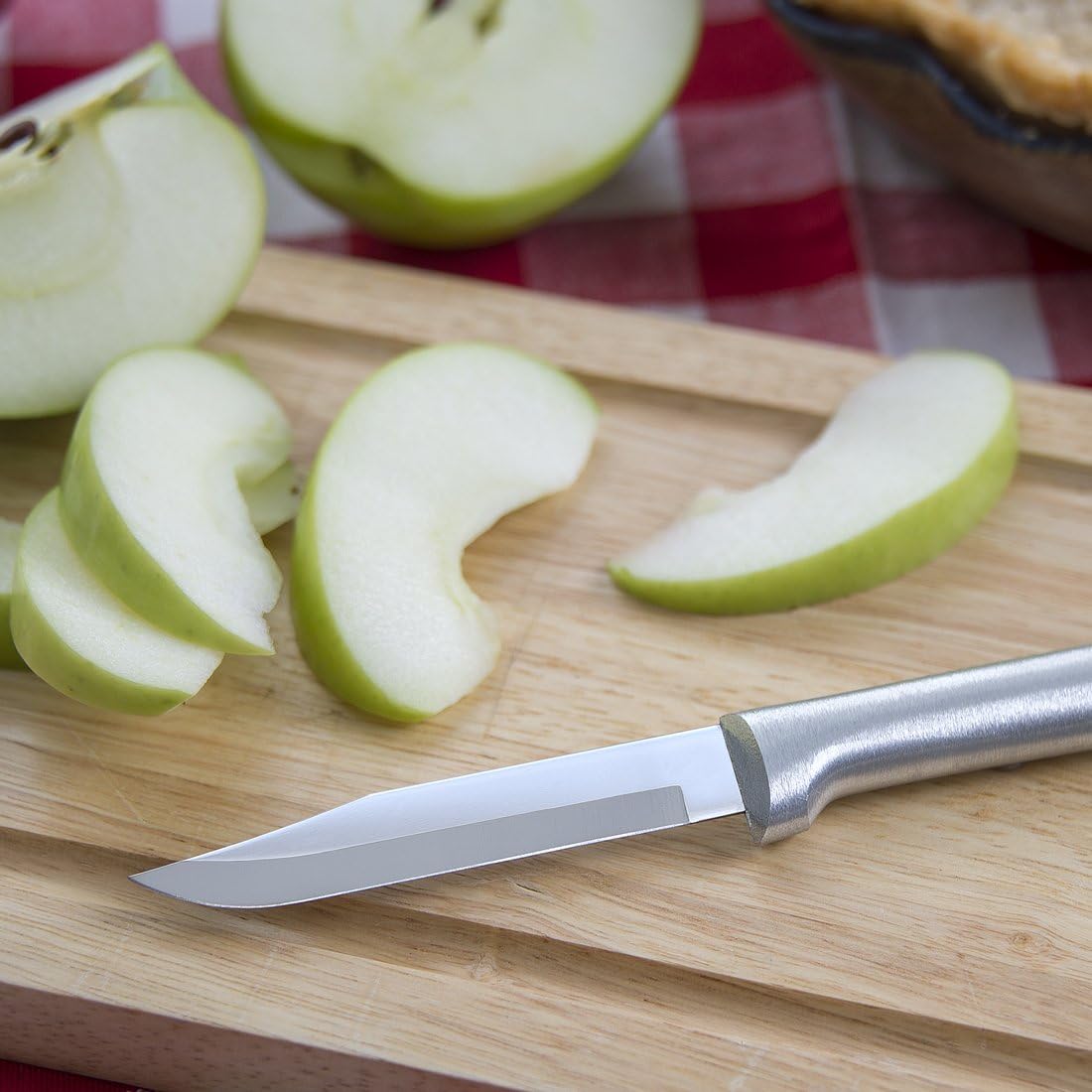 Rada Cutlery Regular Paring Knife (R101), 3.25" Stainless Steel Hollow Ground Blade, Made in USA, Made in USA, Silver Handle