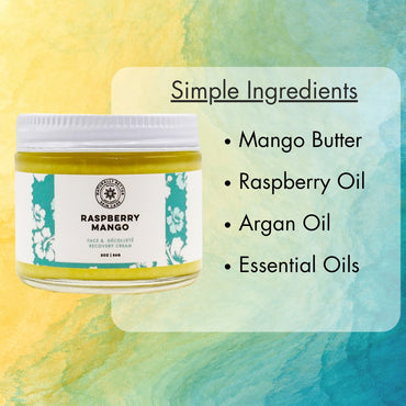 Raspberry Mango Recovery Face Cream - Ultra Hydrating Day & Night Moisturizer, Reduces Signs of Aging, Hypoallergenic, All-Natural, Plant-Derived, Made in USA by DAYSPA Body Basics