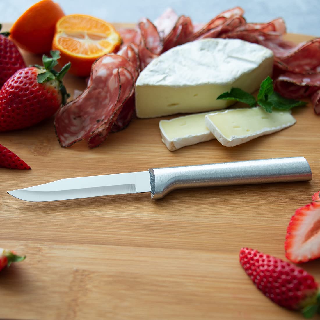 Rada Cutlery Regular Paring Knife (R101), 3.25" Stainless Steel Hollow Ground Blade, Made in USA, Made in USA, Silver Handle