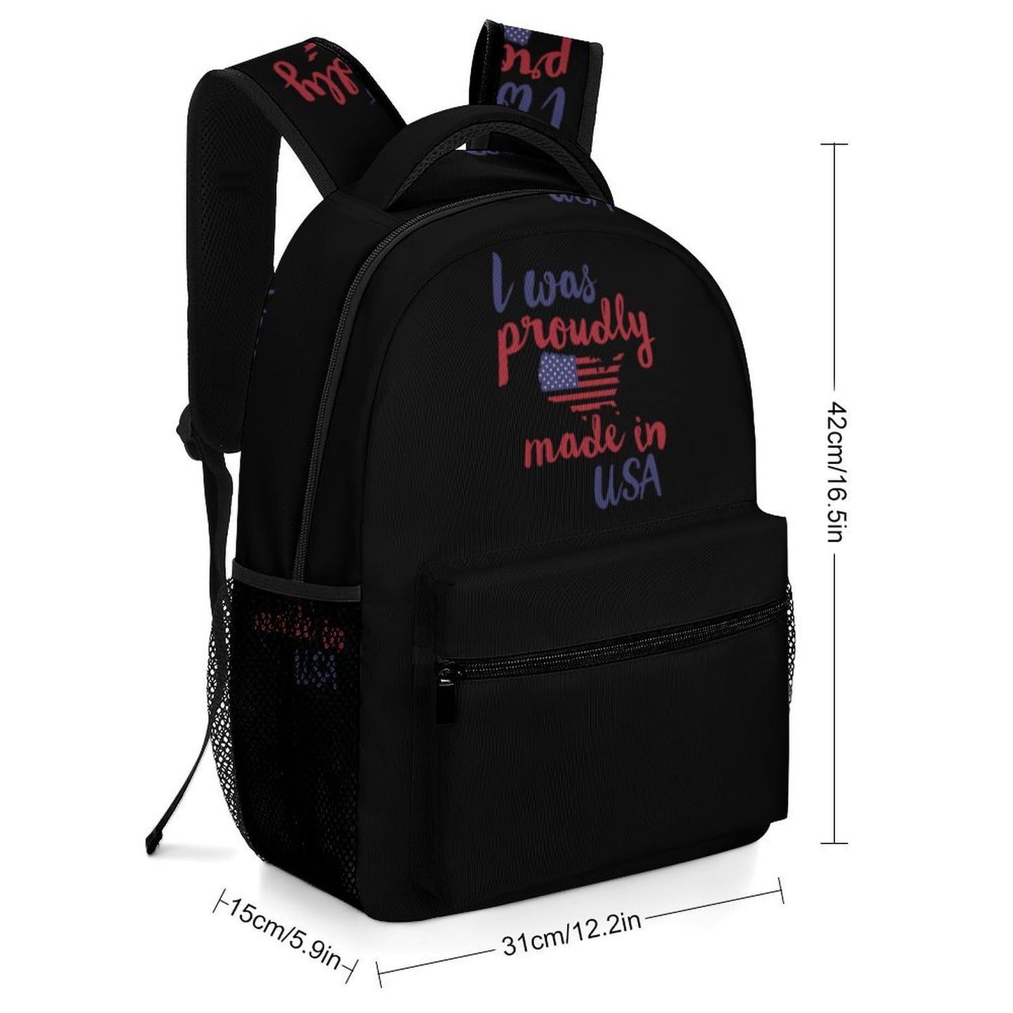 I Made in USA Laptop Backpack Lightweight Travel Daypack Shoulder Bag for Men Women