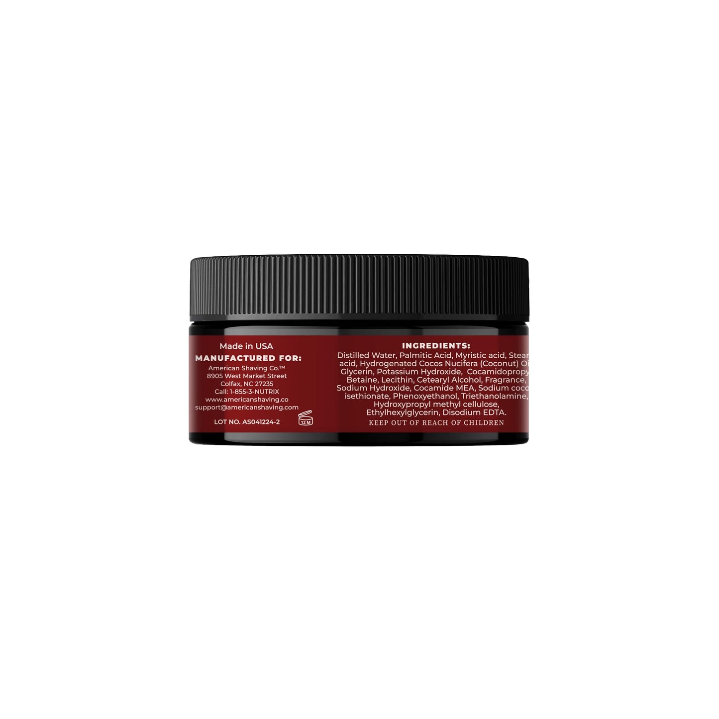 American Shaving Co. Sandalwood Shaving Cream For Men 8 Oz, Made in USA, Easy Application, Quality Potent Ingredients, Long-Lasting, Non-GMO, GMP Certified, Cruelty-Free Products