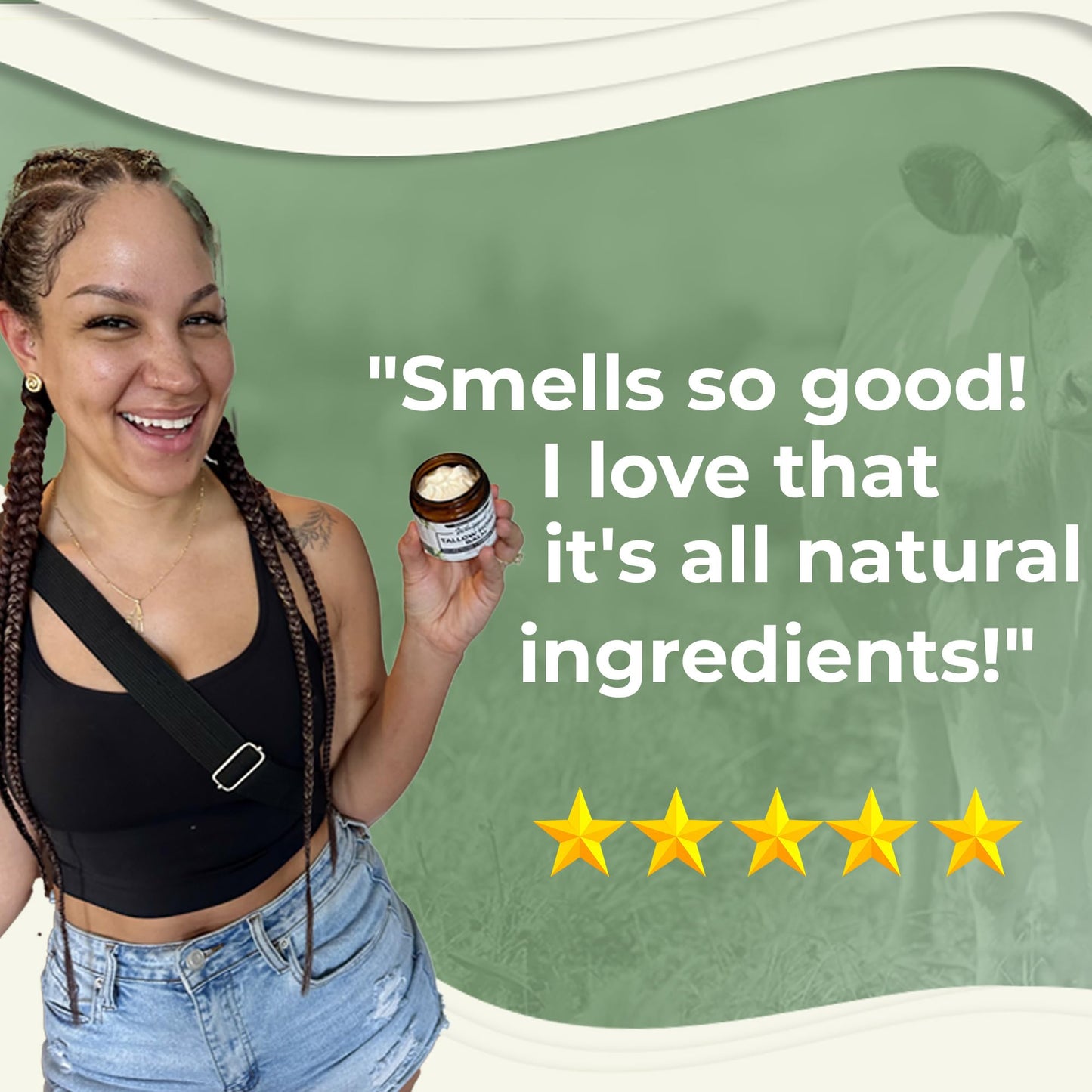Really Good Blends Whipped Tallow Balm with Manuka Honey – 4 oz | Collagen-Boosting Body Butter | Beef Tallow for Skin | Face & Body Moisturizer | Made in USA (Vanilla Orange)