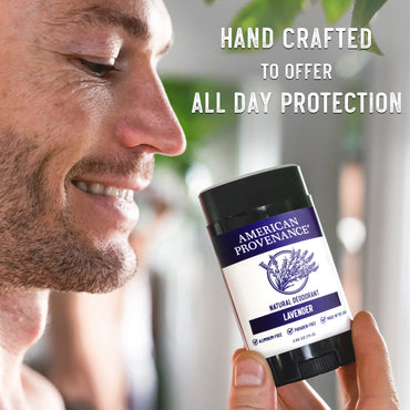 American Provenance All Natural Deodorant for Men and Women - Aluminum Free Deodorant that Lasts All Day - Made in the USA with Essential Oils & Cruelty Free - Lavender (1 Pack)
