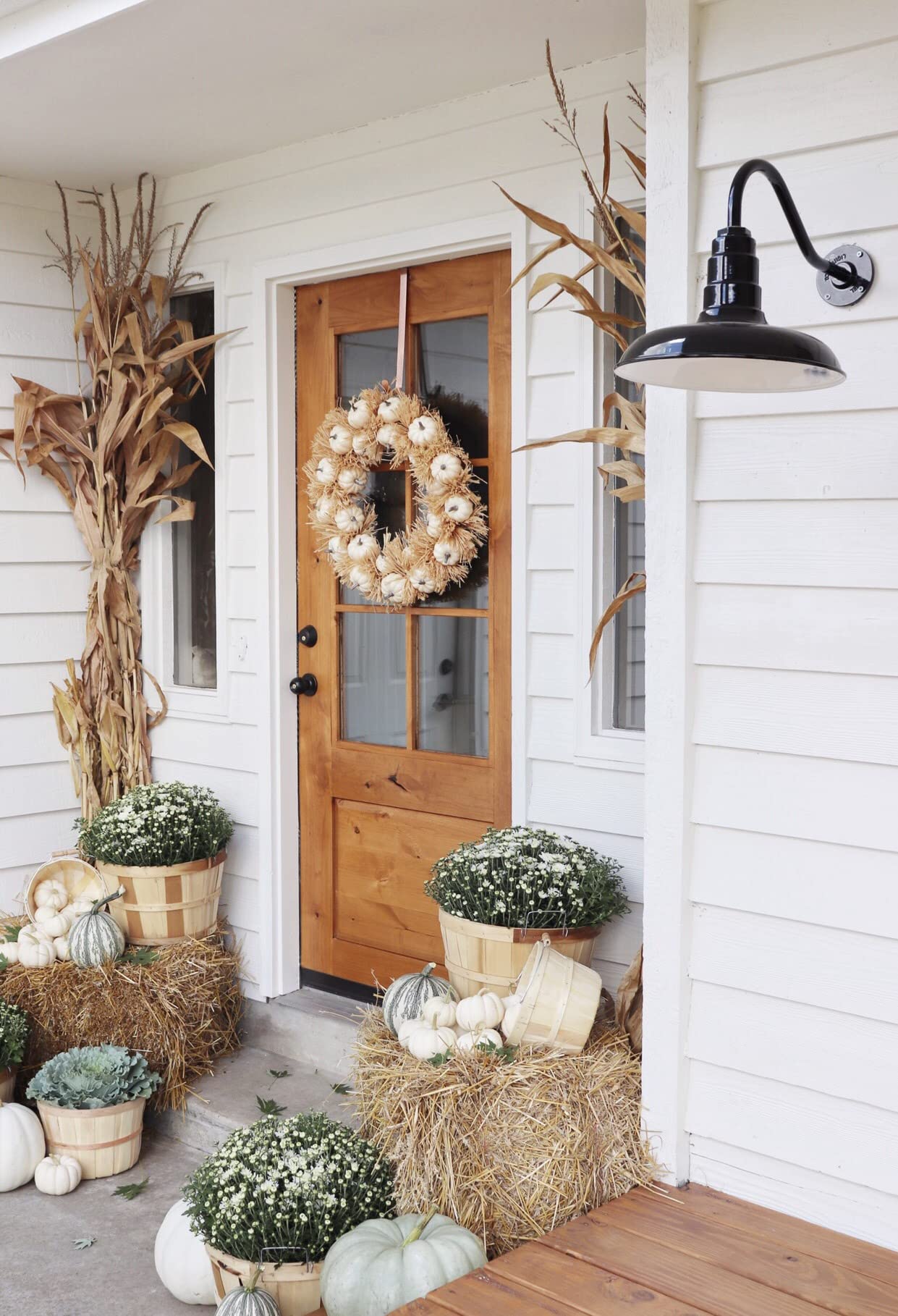 Steel Lighting Co. Topanga Barn Light | Outdoor Wall Mounted | Farmhouse Garage Light Made in America | 14 inch Dome | 11 inch Gooseneck | Matte Black Exterior/White Interior
