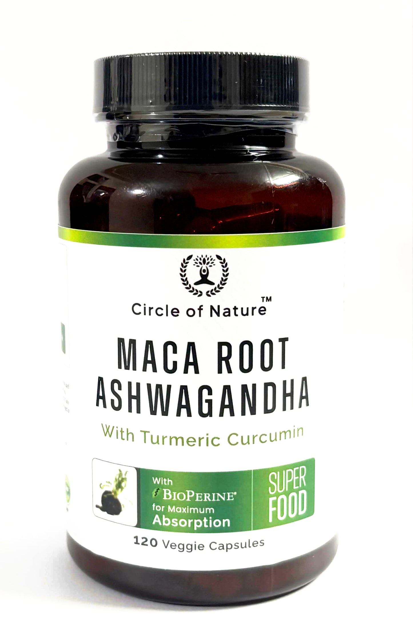 Maca Root, Ashwagandha Root Extract, Capsules for Men & Women with Turmeric Curcumin and Bioperine 120 Capsules Made in USA