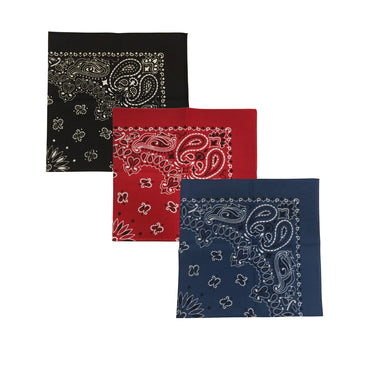 USA Made Military Army Trainmen Paisley 22 / Hav A Hank Paisley Bandana Made in USA (Set of 3) (A BK-NV-RD)