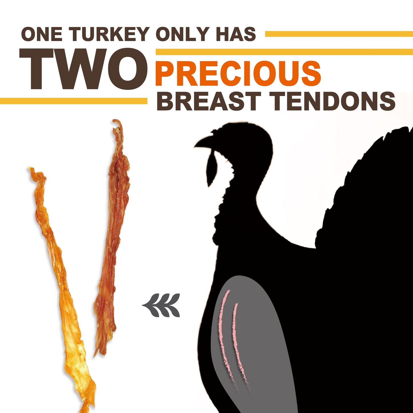 Gootoe Turkey Tendon Dog Treats 1 lb (Pack of 1) – 7 Inch Slice, 100% USA Sourced Turkey, Natural Snack, Premium Puppy Chews, Hypoallergenic, Rawhide Free, Reseal Value Bag, Size for Medium Breeds