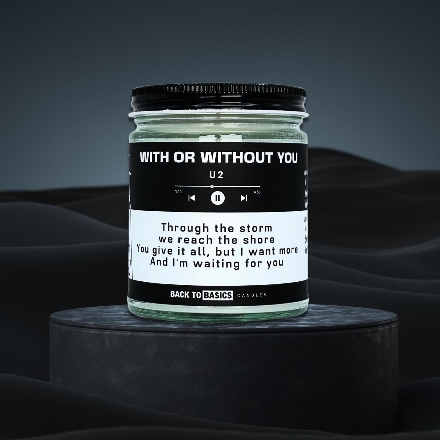 Back to Basics Candles | with or Without You - 9oz Soy Wax Fir Balsam Scented Candle for Home Decor, Birthday Gifts for Women, Men, Best Friend | Relaxing Aromatherapy Made in USA