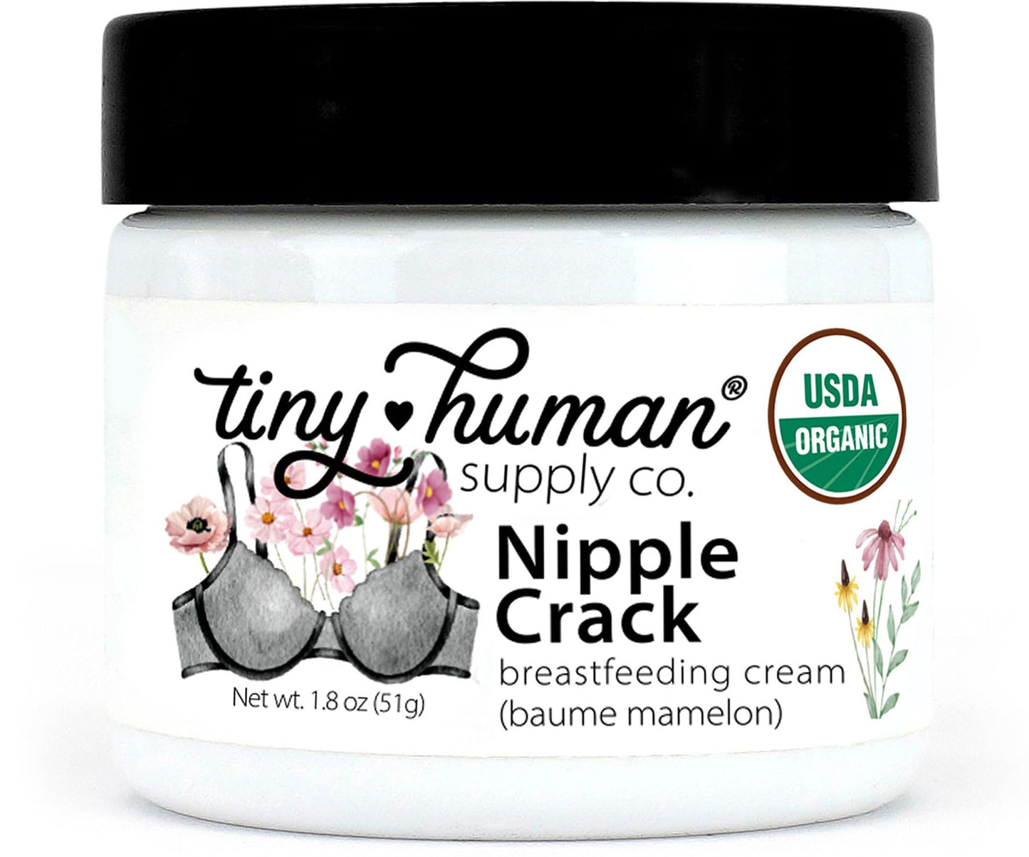 Organic Nipple Cream, Nipple Crack Lanolin Free Nipple Butter, Balm for Breastfeeding Mother, No Need to Wash Off, Safe for Baby and Mama