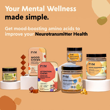 PYM Mood Magnesium Powder (30-Servings) Magnesium Glycinate, L-Threonate & Malate Powder | Aid & Mood Support Supplement for Stress