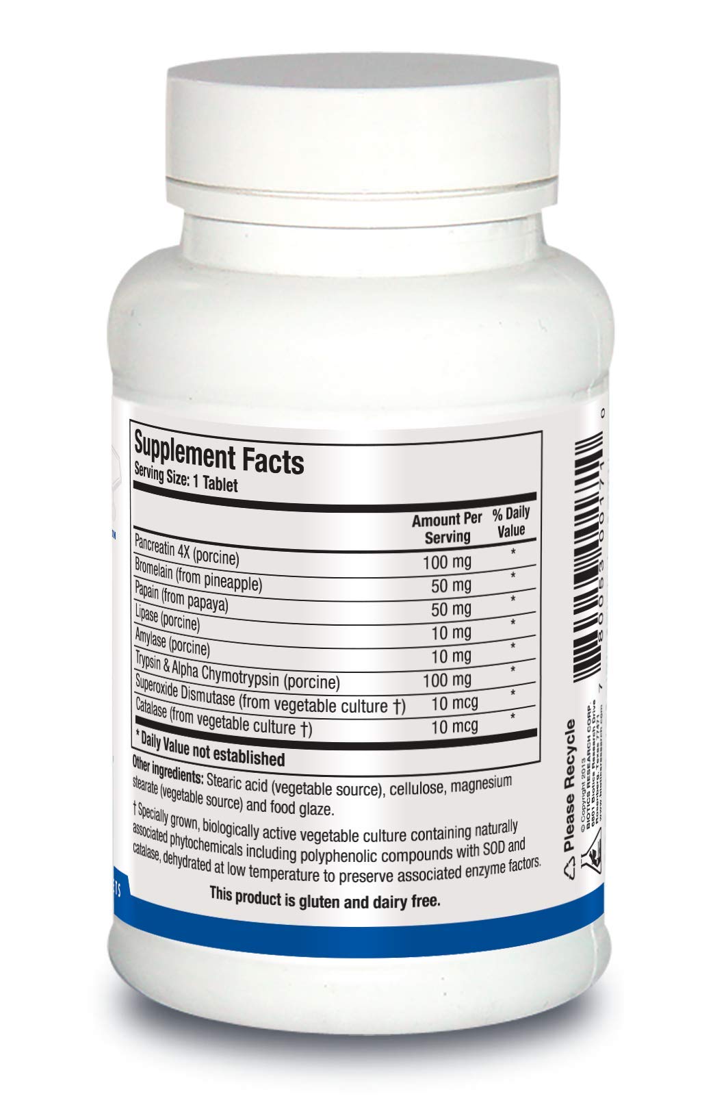 Biotics Research Intenzyme Forte™ Proteolytic Pancreatic Enzymes, Pancreatin, Bromelain, Papain, Lipase, Amylase–Supplement Supports Healthy Protein Digestion–Immune & Circulatory Function 500 Tablets
