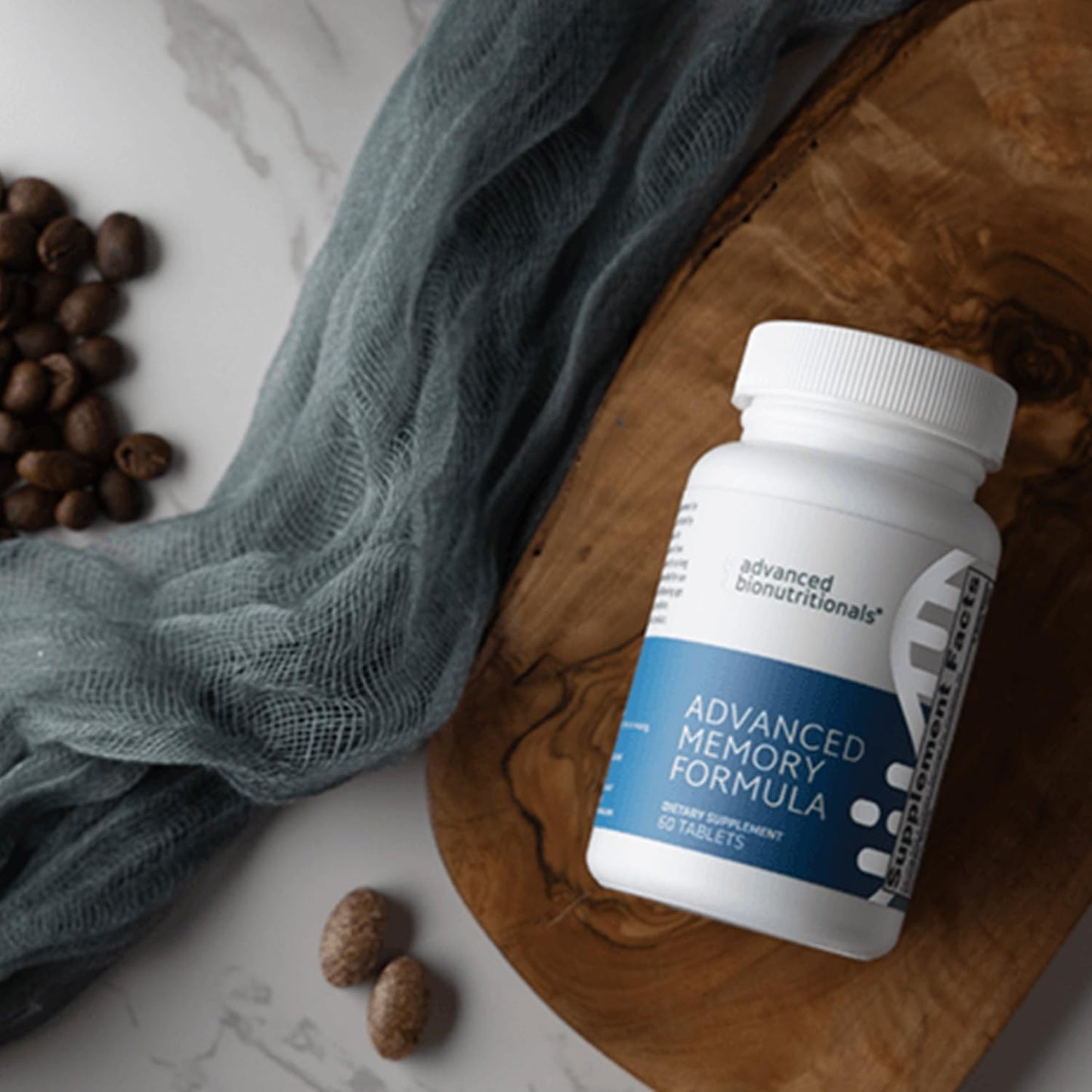 Advanced Bionutritionals Advanced Memory Formula, Brain Booster Supplement for Memory and Focus, Acetylcholine, Alpha-GPC, NeuroFactor, Manufactured in The USA, 60 Tablets