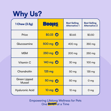 Advanced Hip & Joint Supplement for Dogs - 90 Soft Chews with Glucosamine, MSM, Chondroitin & Multivitamins - Helps Mobility, Flexibility & Arthritis Relief - Made with Pasture-Raised Chicken