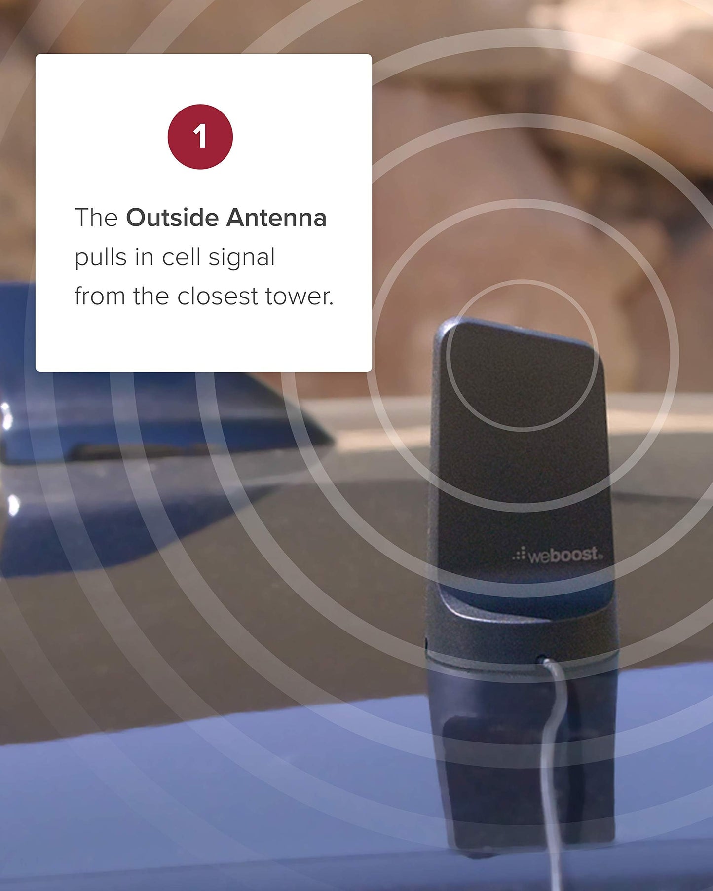 weBoost Drive Reach - Vehicle Cell Phone Signal Booster | 5G & 4G LTE | Magnetic Roof Antenna | Boosts All U.S. Carriers - Verizon, AT&T, T-Mobile | Made in the U.S. | FCC Approved (model 470154)