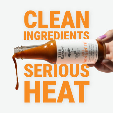 Seed Ranch Just Wingin' It Hot Sauce, 5 fl oz., Medium Heat, Datil and Savanna Peppers, Small-Batch Organic Gourmet Sauces, Vegan, Non-GMO, Gluten-Free, As Seen on Hot Ones S27
