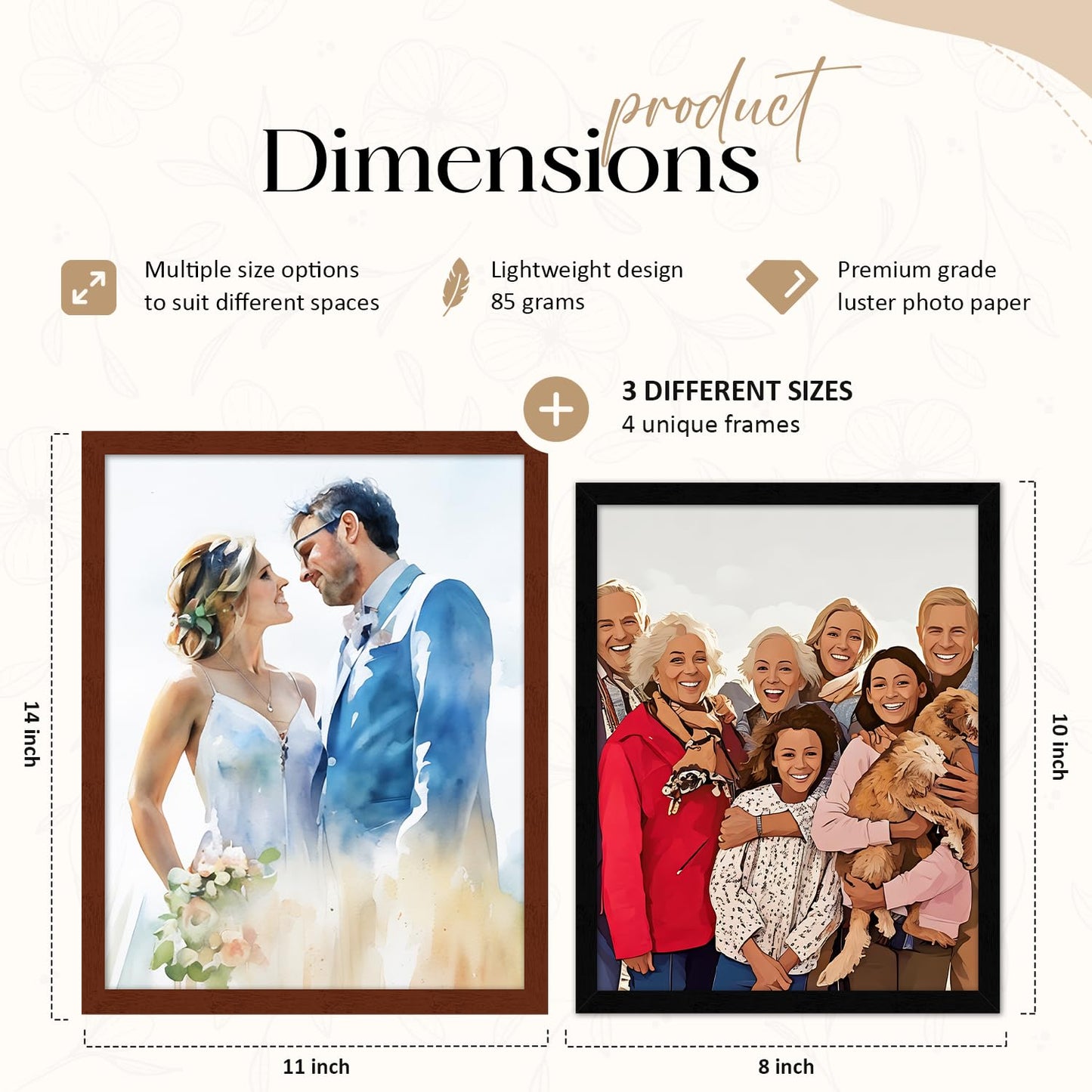 Custom Image Poster Personalized - Your Image to Art Print - Choose Your Style, Framed or Unframed, Wall Decor - Premium Luster Paper - Personalized Gifts for Family, Couples, Pets, & Friends - Made in USA