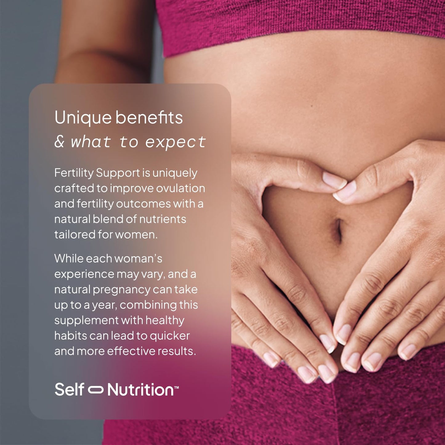 SELF NUTRITION Fertility Support for Women | Conception for Her, Coenzyme Q10, Ashwagandha, Myo-Inositol & More| Support Cycle Regularity & Ovulation| Vegan, Non-GMO, USA Made-60 Capsules